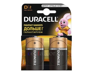 Батарейка алкалиновая DURACELL LR20 BL-2