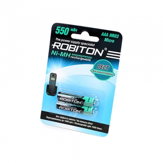 Аккумулятор ROBITON DECT 550MHAAA-2 AAА/HR03 550mah BL-2
