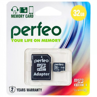 Карта памяти PERFEO MicroSDHC 32Gb Class 10