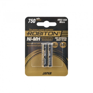 Аккумулятор ROBITON JAPAN HR-4UTG AAA/HR03 750mah BL-2