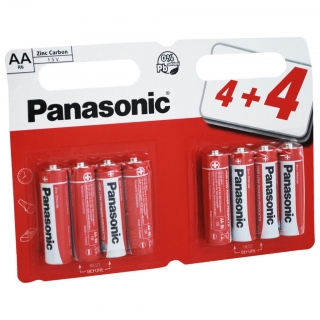 Батарейка солевая PANASONIC zinc carbon R6 BL-4+4
