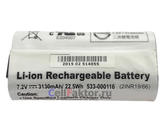 Li-ion Rechargeable Battery 2INR19/66   7.2V  3130mAh