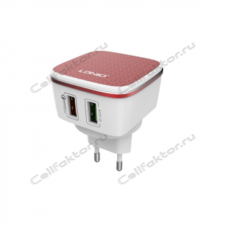Адаптер LDNIO A2405Q 220V 2 USB QC3.0 + кабель microUSB