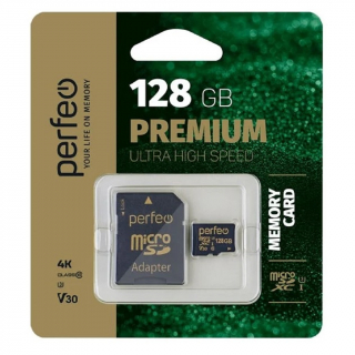 Карта памяти PERFEO MicroSDXC 128Gb Premium class 10 U3