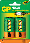 Аккумулятор NiMH GP R20  9000mAh BL-2