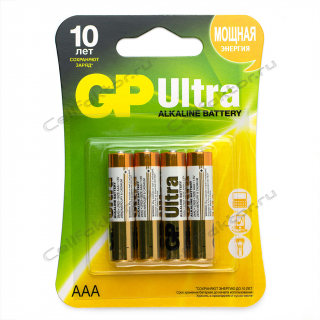Батарейка алкалиновая GP ULTRA LR03 BL-4