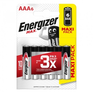 Батарейка алкалиновая ENERGIZER MAX LR03 BL-6 E92