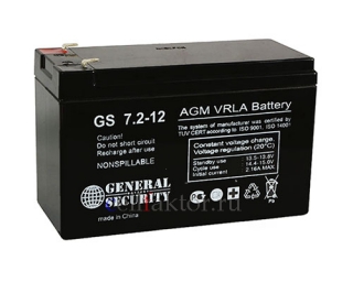 Аккумулятор GENERAL SECURITY GS 7.2-12