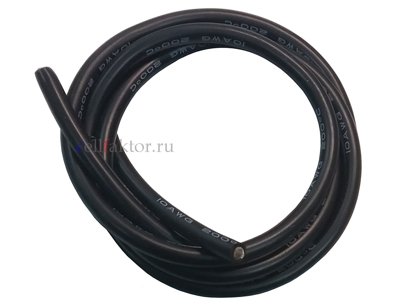 10AWG черный медный силовой провод в силиконовой изоляциии купить оптом в СеллФактор с доставкой по Москве и России