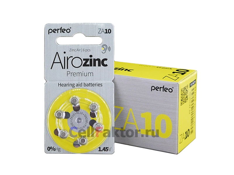 PERFEO Airozinc Premium ZA10 BL-6 батарейка воздушно-цинковая для слухового аппарата купить оптом в СеллФактор с доставкой по Москве и России
