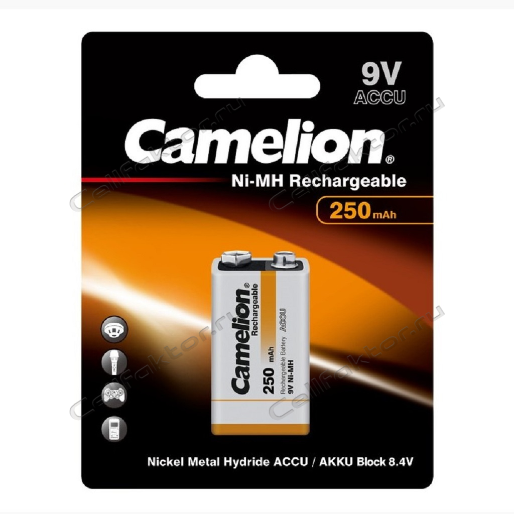 Camelion 6F22 9V 250mAh BL-1 аккумулятор никель-металгидрид Ni-MH купить оптом в СеллФактор с доставкой по Москве и России
