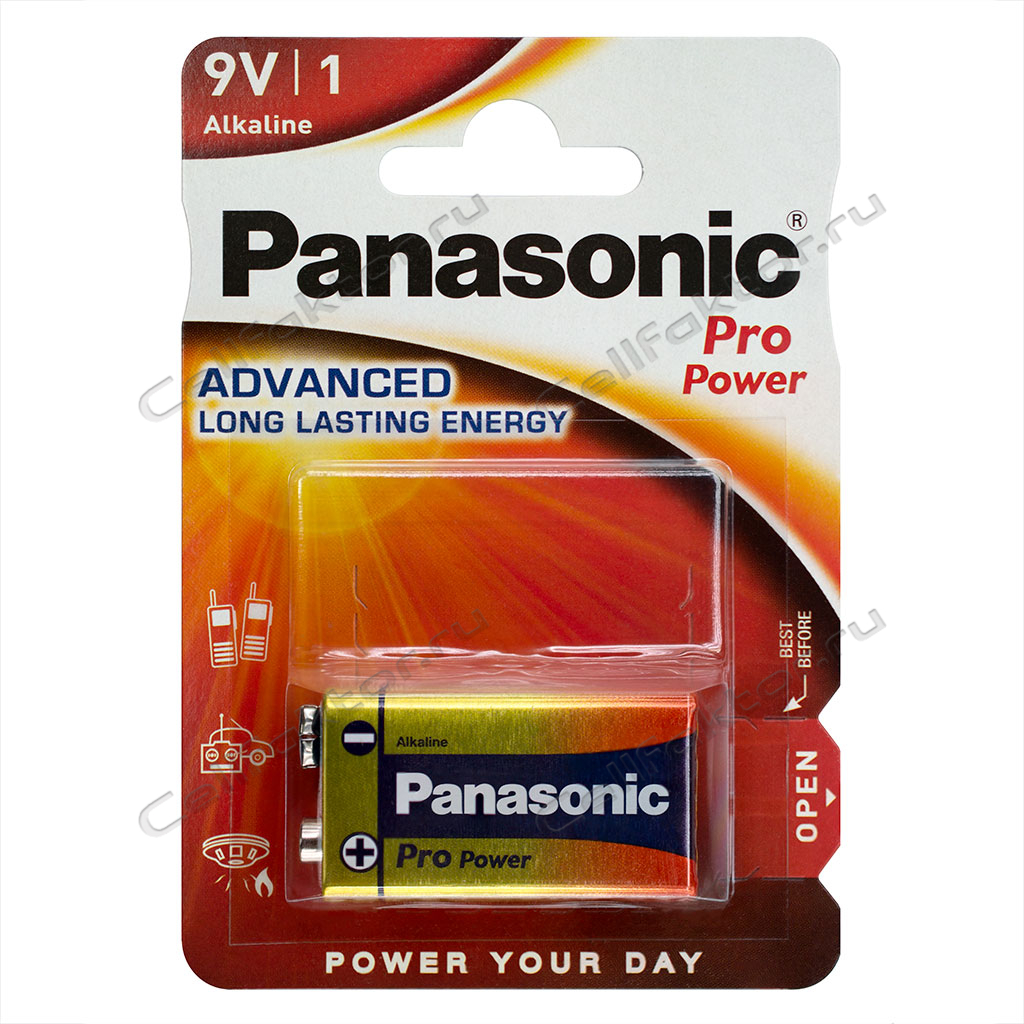 Батарейка алкалиновая PANASONIC Pro Power 6LR61 BL-1
