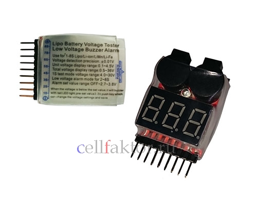 Тестер аккумуляторных сборок Buzzer Alarm 1-8S 2in1 купить оптом в СеллФактор с доставкой по Москве и России