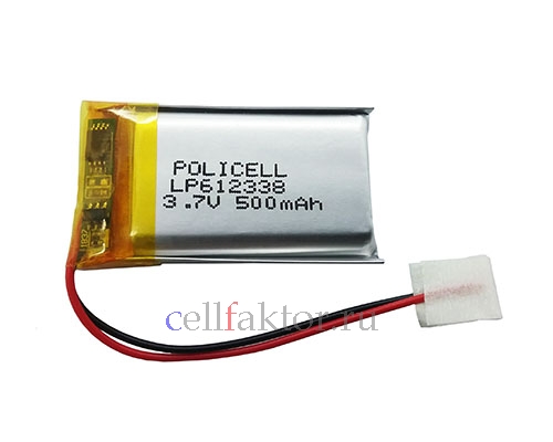 LP612338-PCM PoliCell 6.1*23*38 3.7V 500mAh аккумулятор литий-полимерный Li-pol купить оптом в СеллФактор с доставкой по Москве и России