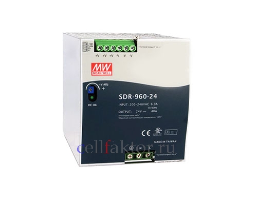 MEAN WELL SDR-960-24 блок питания купить оптом в СеллФактор с доставкой по Москве и России