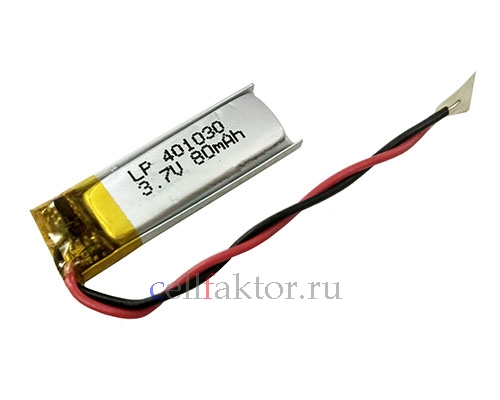 LP401030-PCM PoliCell 4,0*10*30 3.7V 80mAh аккумулятор литий-полимерный Li-pol купить оптом в СеллФактор с доставкой по Москве и России