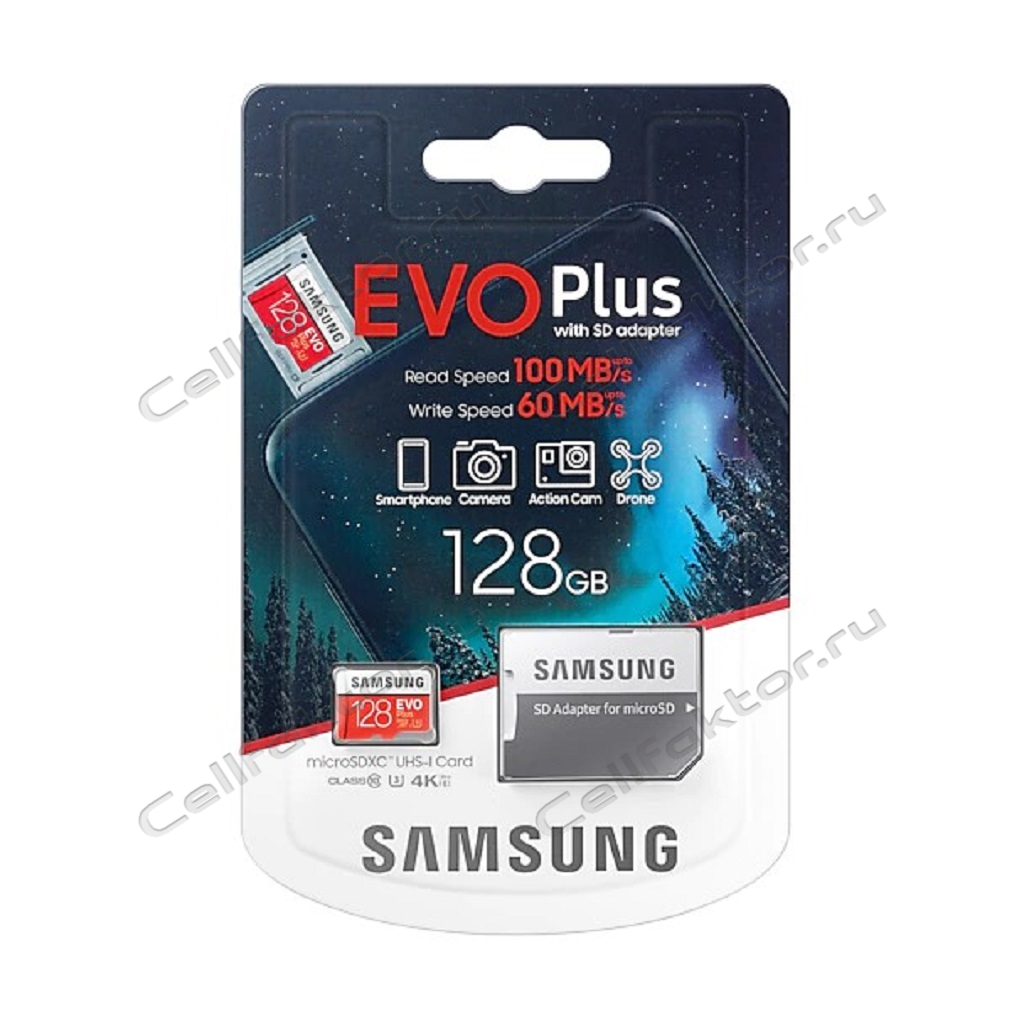 SAMSUNG EVO+ MicroSDXC 128Gb Class 10 карта памяти купить оптом в СеллФактор с доставкой по Москве и России
