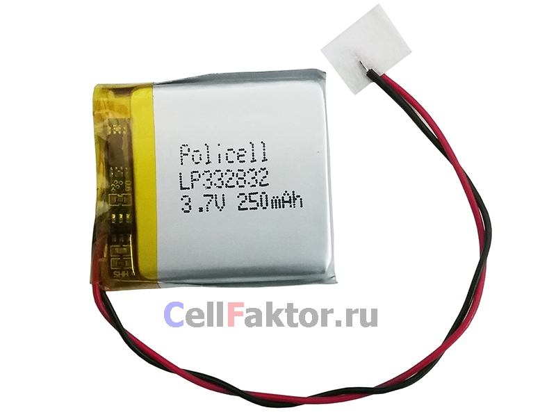 LP332832-PCM PoliCell 3.3*28*32 3.7V 250mAh аккумулятор литий-полимерный Li-pol купить оптом в СеллФактор с доставкой по Москве и России