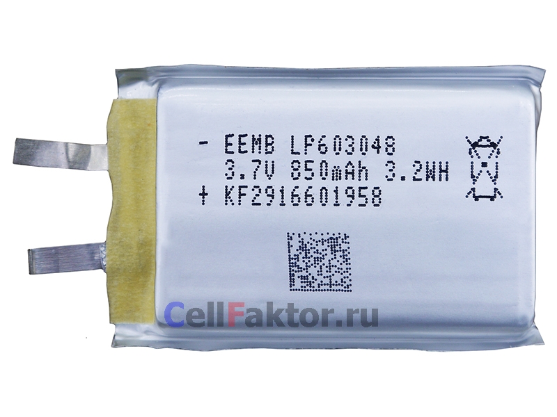 EEMB LP603048 6*30*48 3.7V 850mAh аккумулятор литий-полимерный Li-pol купить оптом в СеллФактор с доставкой по Москве и России