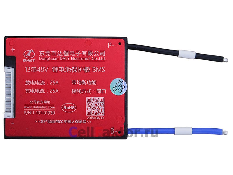 Плата контроля BMS Li-ion 13S 48V 25A BMS-Li13-IP-326 купить оптом в СеллФактор с доставкой по Москве и России