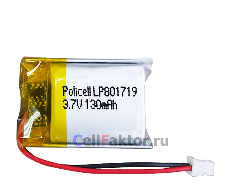 LP801719-PCM PoliCell 8*17*19 3.7V 130mAh аккумулятор литий-полимерный Li-pol купить оптом в СеллФактор с доставкой по Москве и России