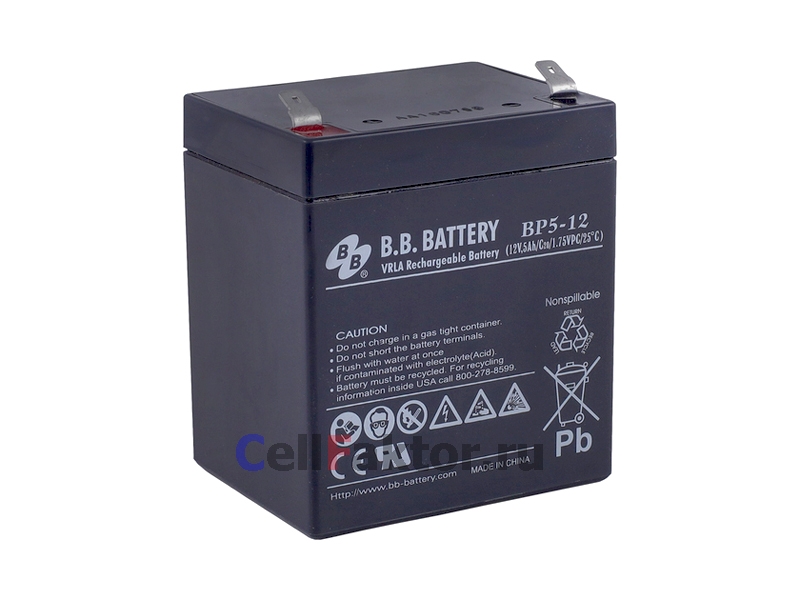 BB Battery BP5-12 аккумулятор свинцово-гелевый купить оптом в СеллФактор с доставкой по Москве и России