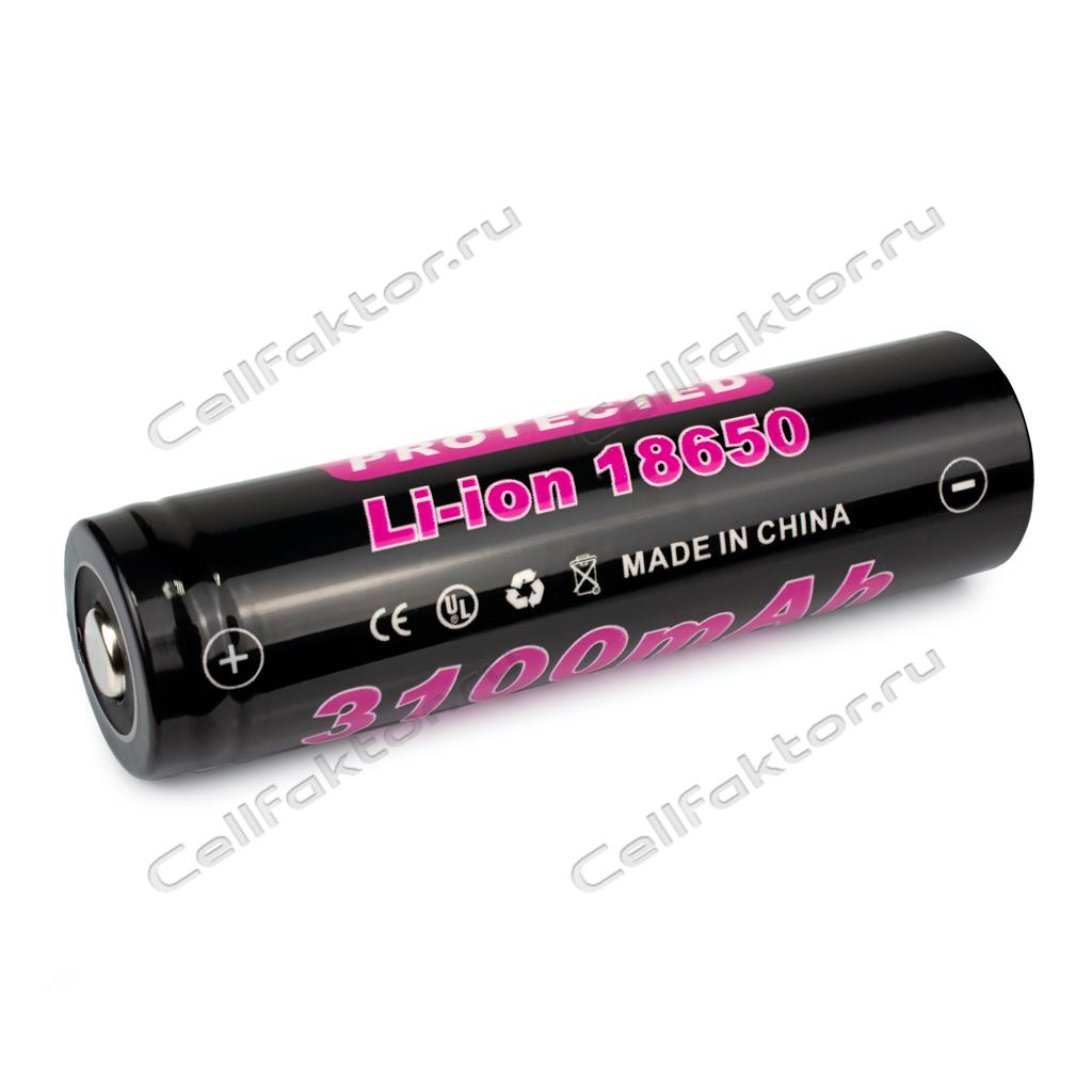 SOSHINE ICR18650-PCM 3.7V 3100mAh аккумулятор литий-ионный Li-ion с защитой купить оптом в СеллФактор с доставкой по Москве и России