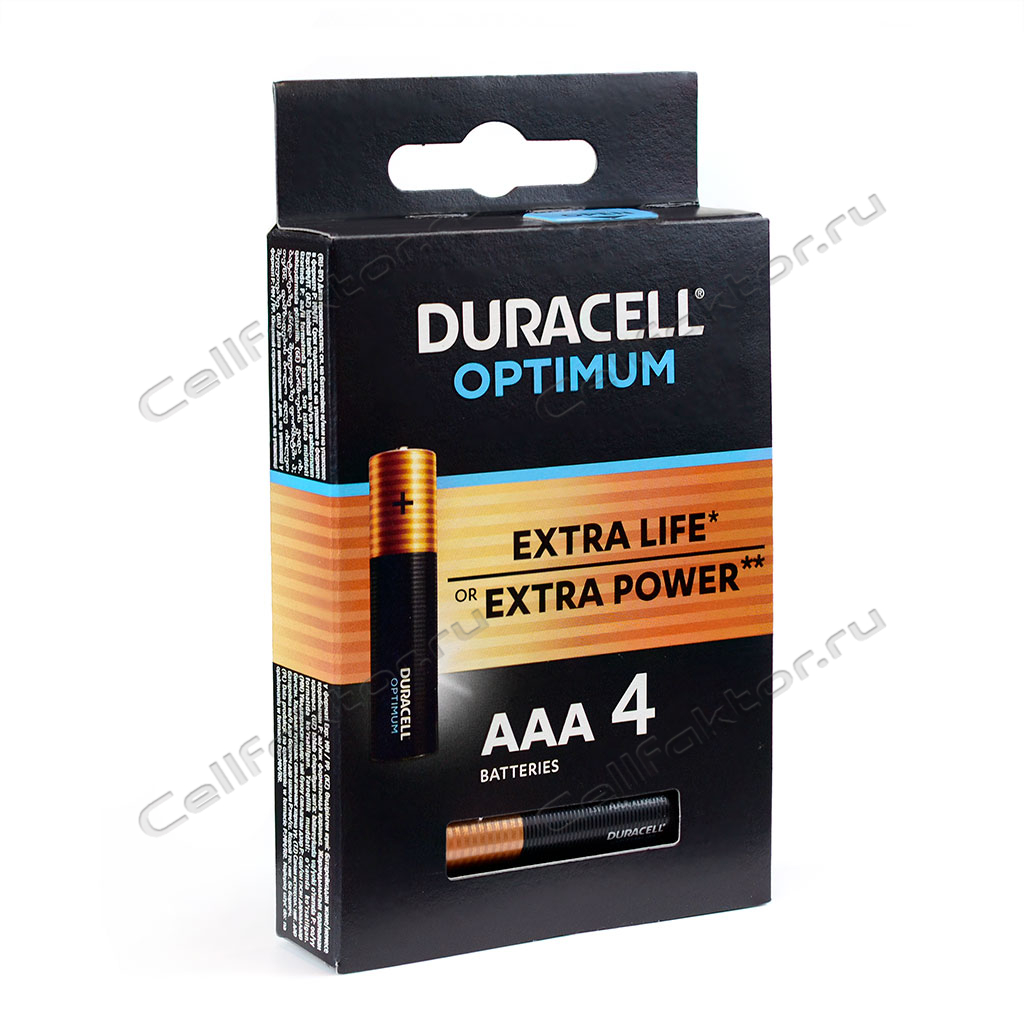 Батарейка алкалиновая DURACELL OPTIMUM LR03 BL-4 купить в интернет-магазине CellFaktor