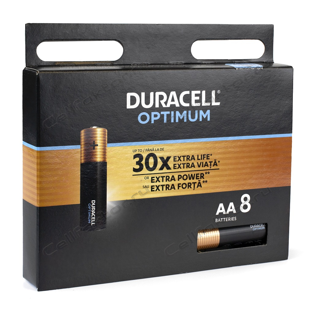 Батарейка алкалиновая DURACELL OPTIMUM LR6 BL-8 купить в интернет-магазине СеллФактор с доставкой по России