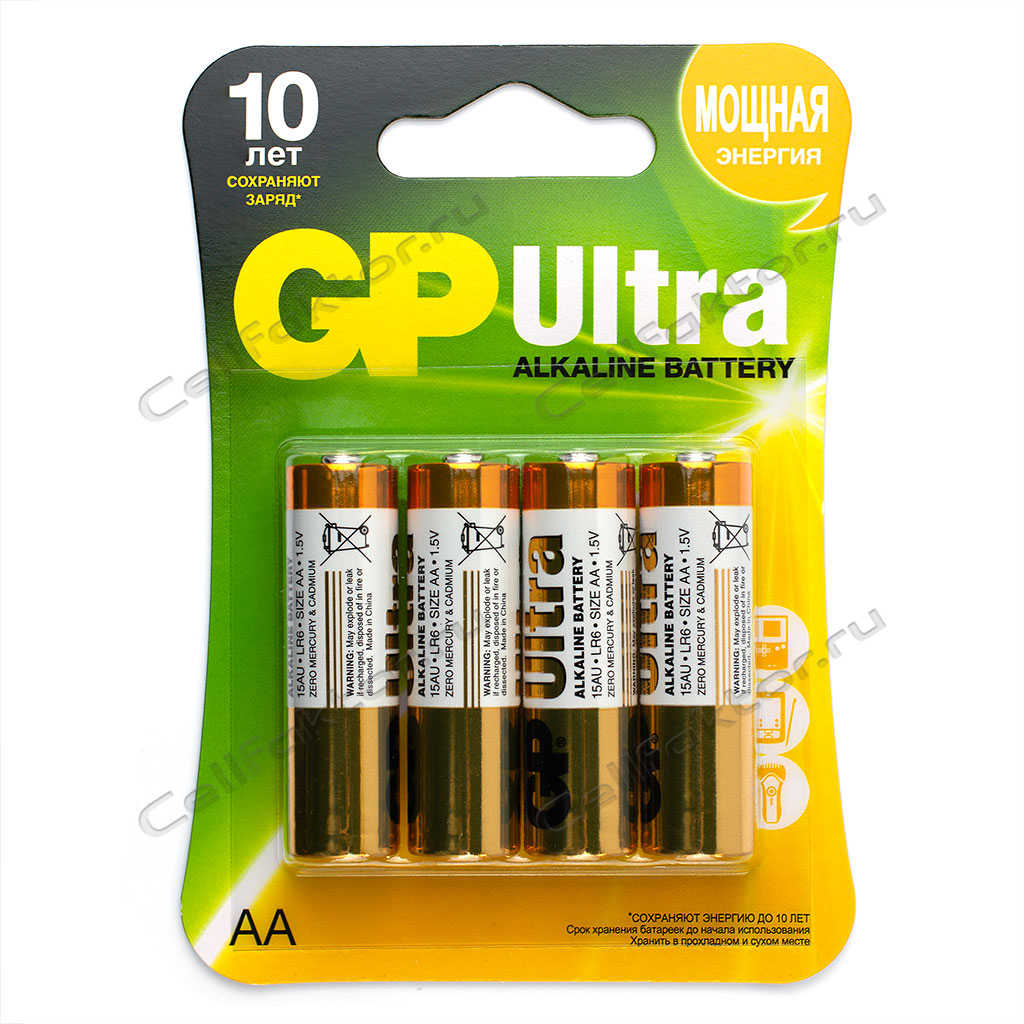 Батарейка алкалиновая GP ULTRA LR6 BL-4 купить в интернет-магазине СеллФактор с доставкой по России