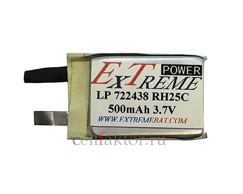 LP 722438RH 7.2*24*38 25C 3.7V 500mAh аккумулятор литий-полимерный Li-pol купить оптом в СеллФактор с доставкой по Москве и России