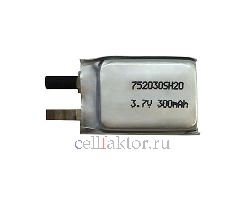 LP 752030SH 7.5*20*30 20C 3.7V 300mAh аккумулятор литий-полимерный Li-pol купить оптом в СеллФактор с доставкой по Москве и России