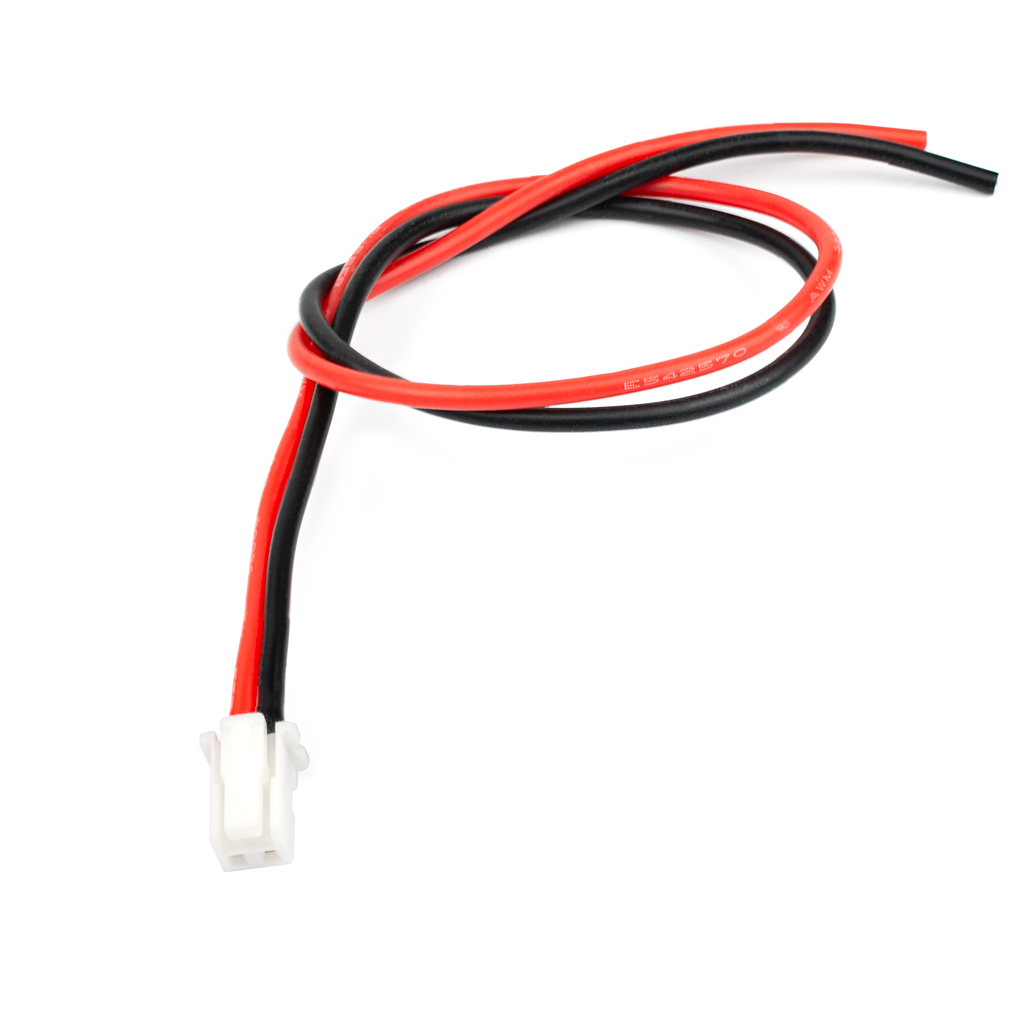 Разъем питания JST PAP-2P с проводами 24AWG L=200 mm красный+черный